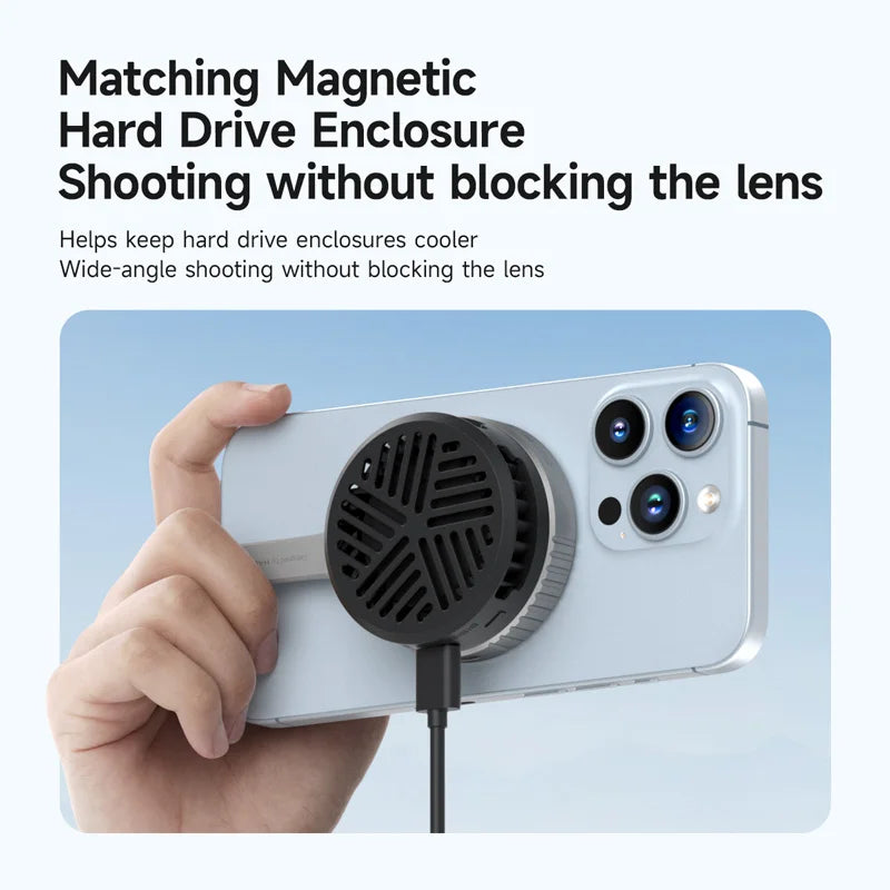 Hagibis Magnetic Cell Phone Cooler Universal Cooling Fan Mobile Phone Radiator for iPhone 17 Pro Black Shark Gaming Live Stream
