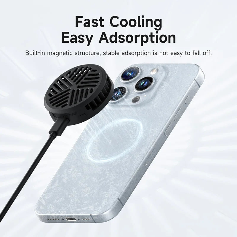 Hagibis Magnetic Cell Phone Cooler Universal Cooling Fan Mobile Phone Radiator for iPhone 17 Pro Black Shark Gaming Live Stream