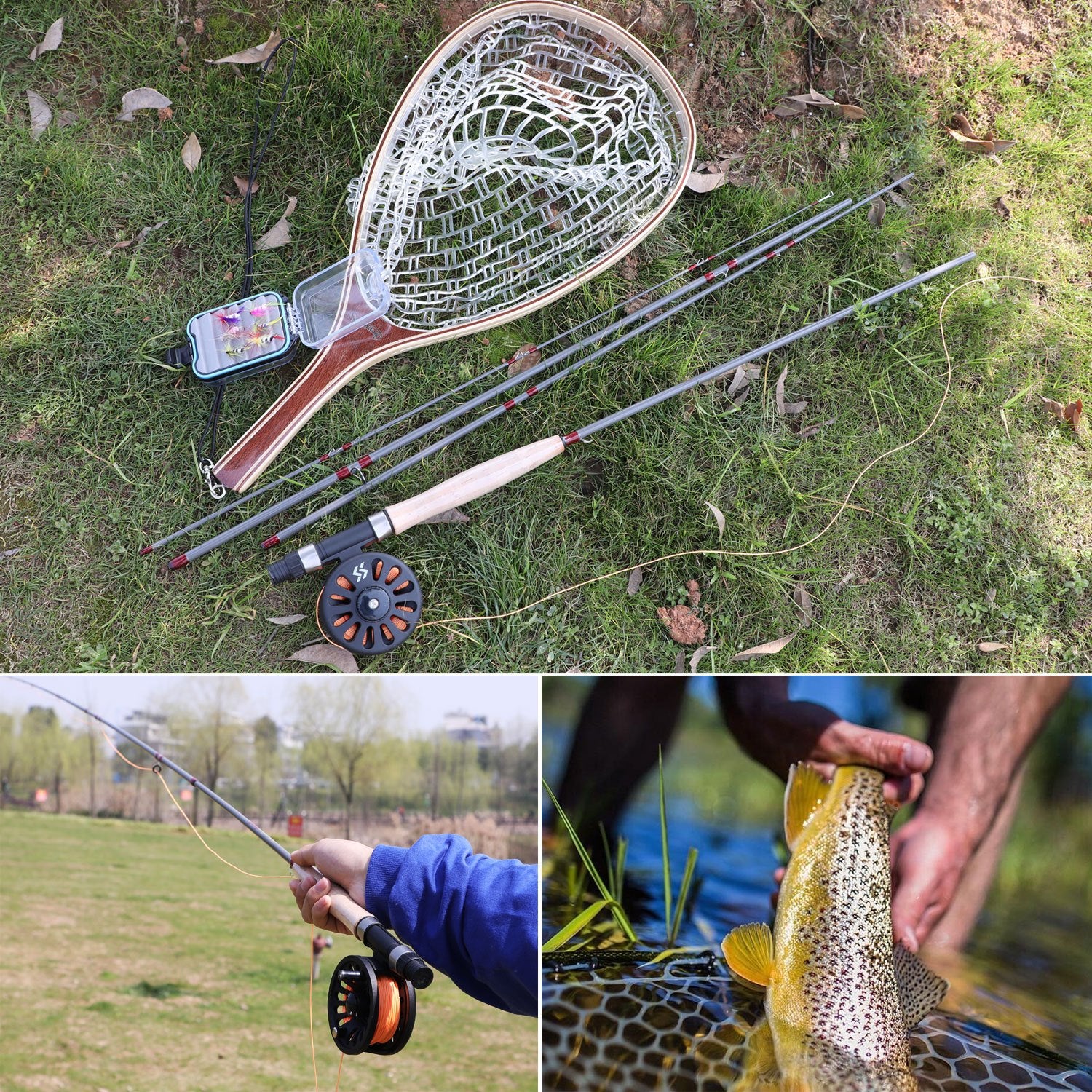 [Fly Fishing Rod Reel Set] Sougayilang Fly Fishing Rod Reel Set Fly Fishing Pole with Reel Combo Fly Tackle